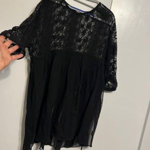 FreePeople black lace tunic style top